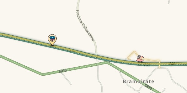 La funzionalità di Waze che permette di segnalare e conoscere la presenza di forze dell'ordine sul territorio