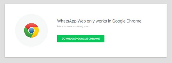 Il messaggio visualizzato aprendo WhatsApp Web con il browser Firefox