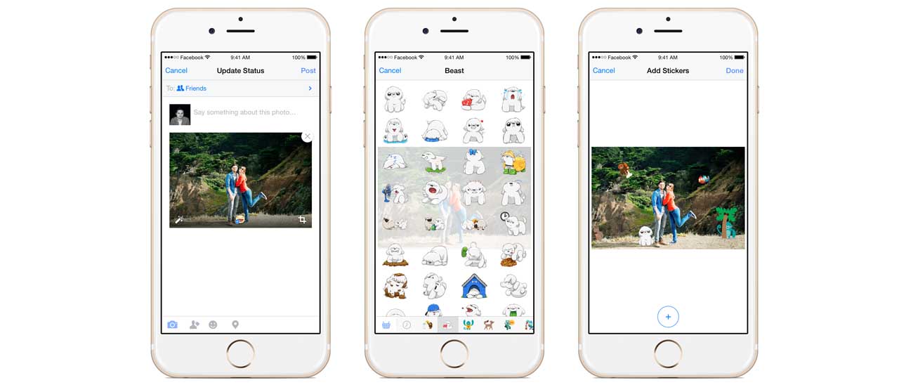 Facebook, sticker sulle immagini