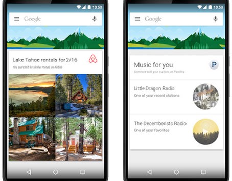 Le schede dell'assistente virtuale Google Now possono essere integrate nelle applicazioni di terze parti