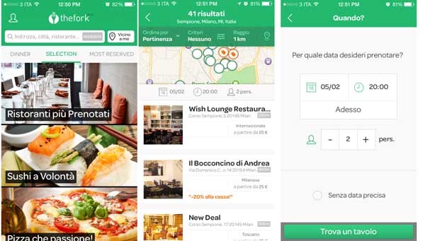 TheFork è un'applicazione disponibile per iOS e Android, che ha sei milioni di utenti. Si tratta di una controllata di Tripadvisor nata dall'acquisizione di un'idea francese. In Italia è nata dopo l'acquisizione di due startup che giò operavano sul booking dei ristoranti e possedevano dati e know how.