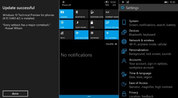 Technical Preview di Windows 10 per smartphone