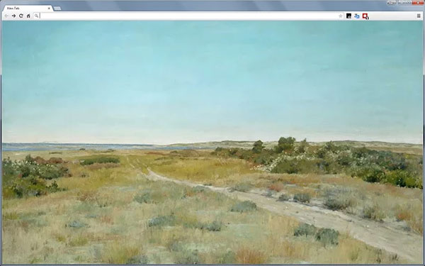 L'aspetto della "Nuova scheda" di Chrome personalizzata con l'estensione Google Art Project