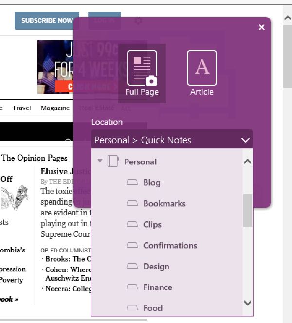 Microsoft OneNote Clipper