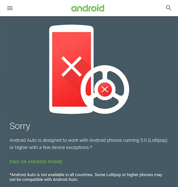 Il sito per controllare la compatibilità dei dispositivi con la piattaforma Android Auto