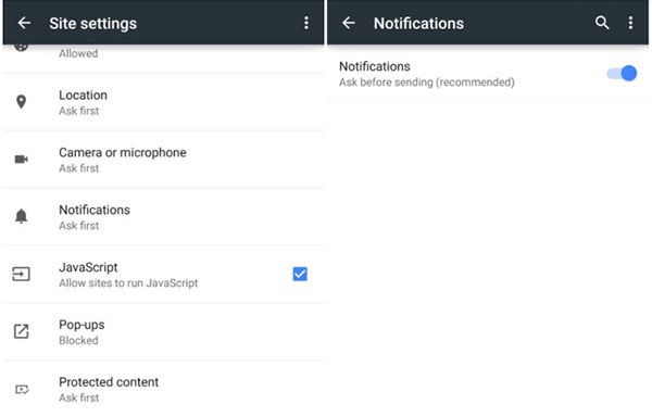 La nuova funzionalità "Notifiche" introdotta da Google nella versione Beta del browser Chrome su dispositivi Android