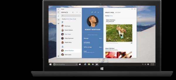 Windows 10: app Contatti