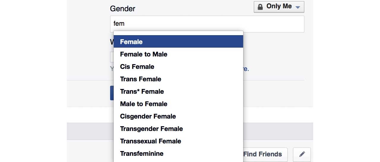 Facebook, anche in Italia libertà di genere