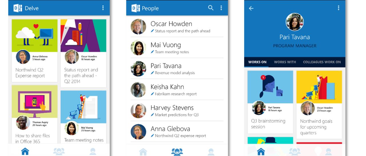 Microsoft annuncia Office Delve per iOS e Android