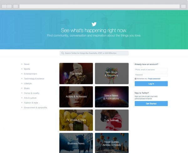 La nuova home page di Twitter