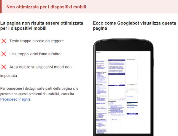 Test di compatibilità con dispositivi mobili: www.csm.it