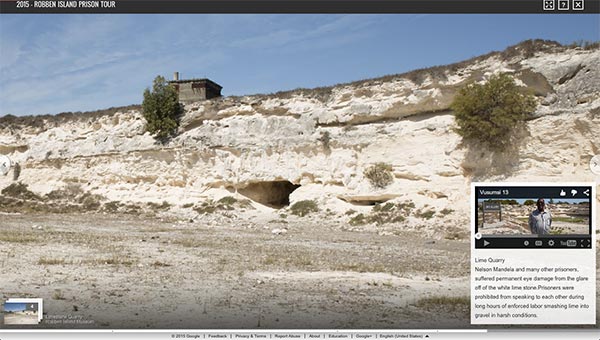 La roccia da cui si ricava la calce, lavorata dai prigionieri di Robben Island
