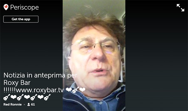 Il player di Periscope su browser desktop