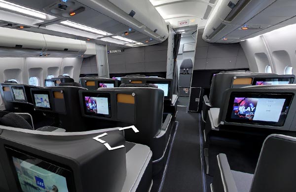 Le nuove cabine degli aerei SAS su Google Street View