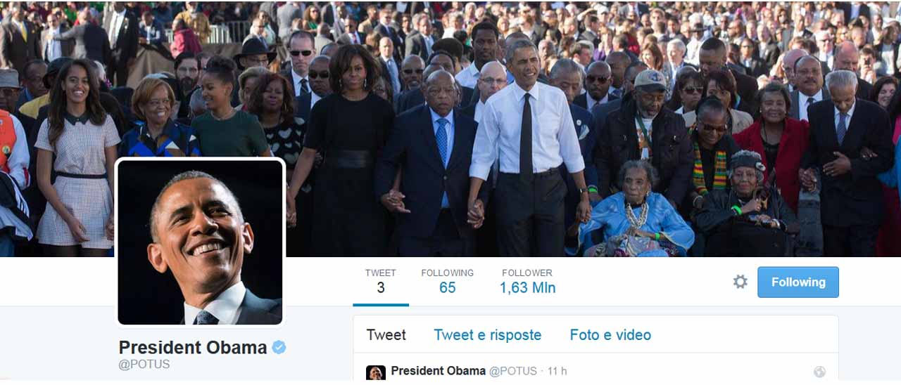 Barack Obama su Twitter: è POTUS 
