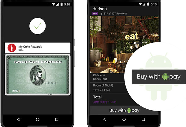 La tecnologia Android Pay integrata in un'app su Nexus 6