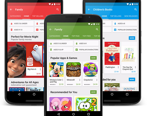 Google Play, lo store per la famiglia