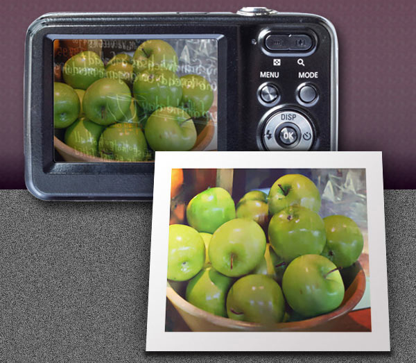 L'immagine fotografata e quella "ripulita" con l'impiego dell'algoritmo