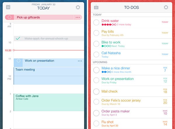 Screenshot per l'applicazione Timeful su iPhone