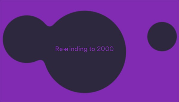 L'animazione che introduce la playlist di Spotify Rewind dedicata agli anni '00