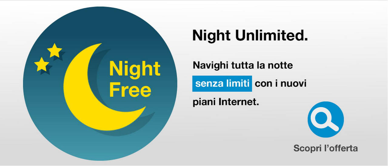 3 Italia: di notte si naviga senza limiti