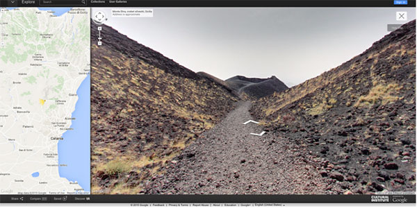 Il vulcano Etna su Street View