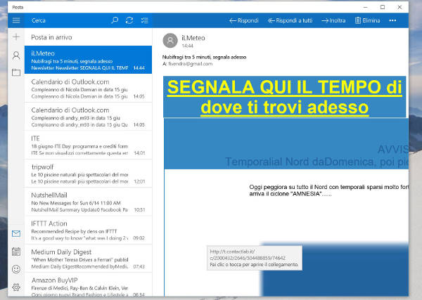 Windows 10, nuova app Posta e Calendario