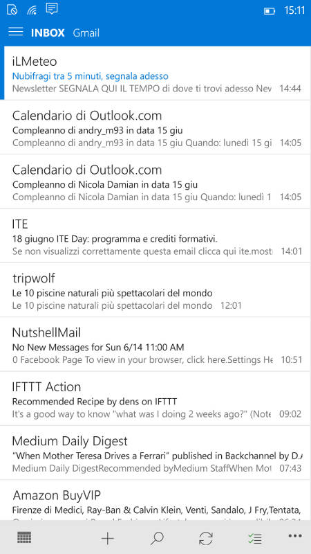 Windows 10 Mobile, nuova app Posta e Calendario
