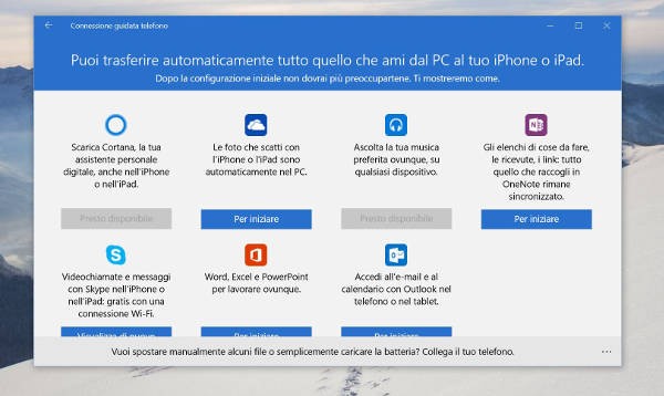 Windows 10, l'app Phone Companion