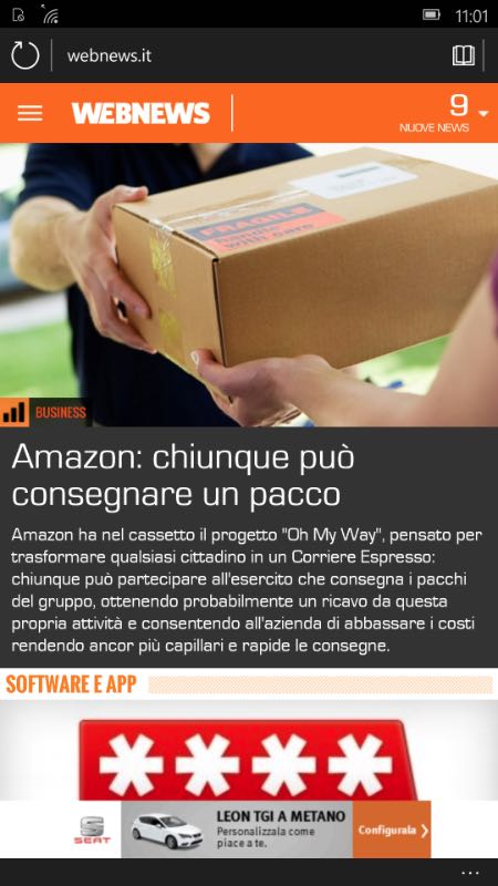 Windows 10 Mobile, Project Spartan tema dark