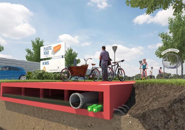 La pavimentazione stradale di VolkerWessels, realizzata con plastica riciclata