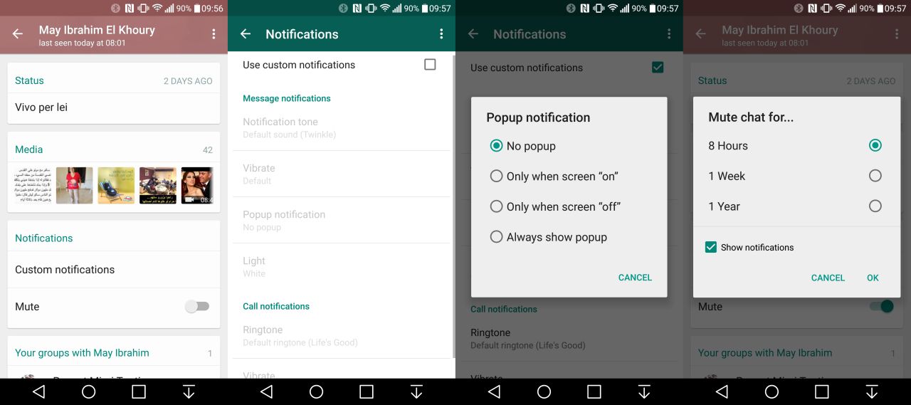 WhatsApp - notifiche custom