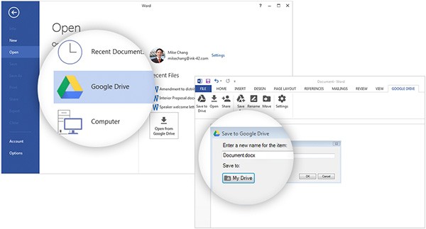Il plug-in di Google Drive per Microsoft Office