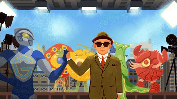 Il doodle animato e interattivo dedicato oggi da Google a Eiji Tsuburaya