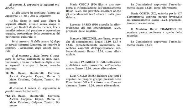 emendamenti free pan