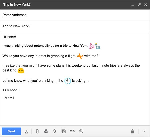 Alcuni dei nuovi emoji introdotti da Google in Gmail