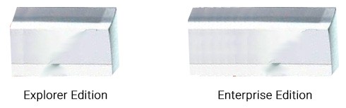 Il display dei Google Glass in versione Explorer Edition a confronto con quello della nuova Enterprise Edition