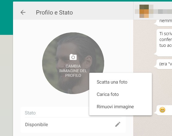 WhatsApp Web ora permette di cambiare l'immagine del profilo