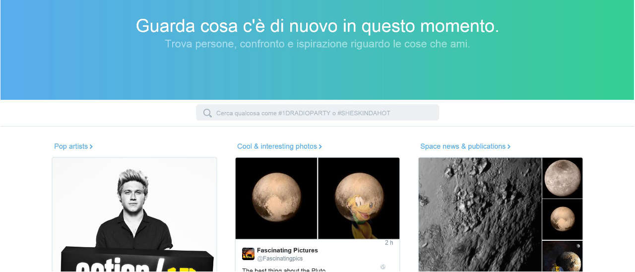 Twitter mette mano all'home page
