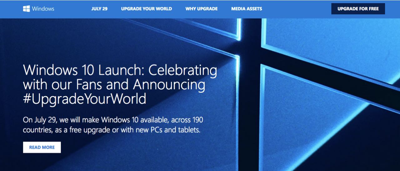 Windows 10, Microsoft svela il sito per il lancio