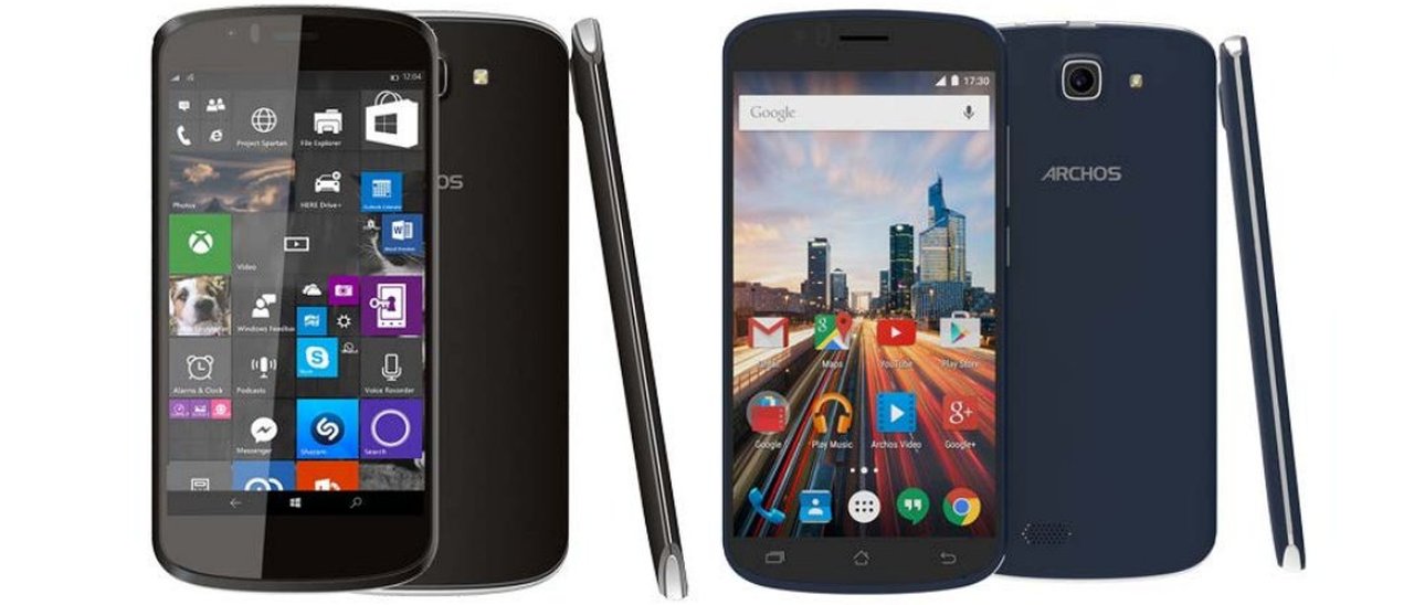 Archos 50 Cesium e 50e Helium, Windows e Android