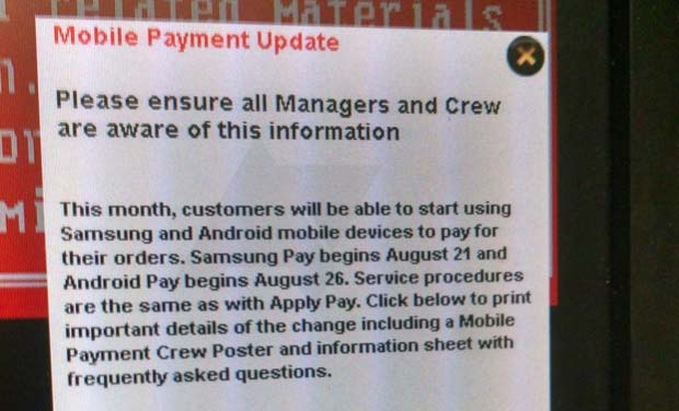 Android Pay pronto al debutto negli USA, stando ad una nota distribuita internamente ai dipendenti della catena McDonald's