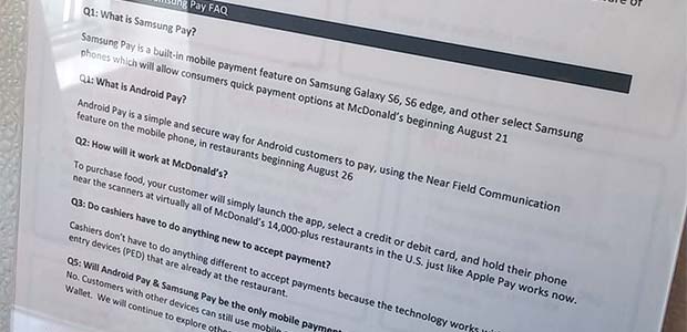La comunicazione interna di McDonald's su Android Pay