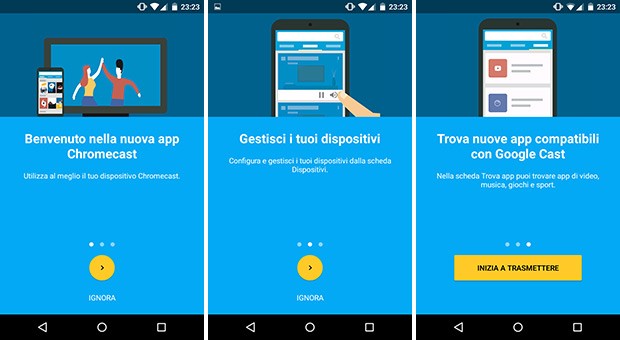 Le novità introdotte da Google nell'applicazione Android di Chromecast