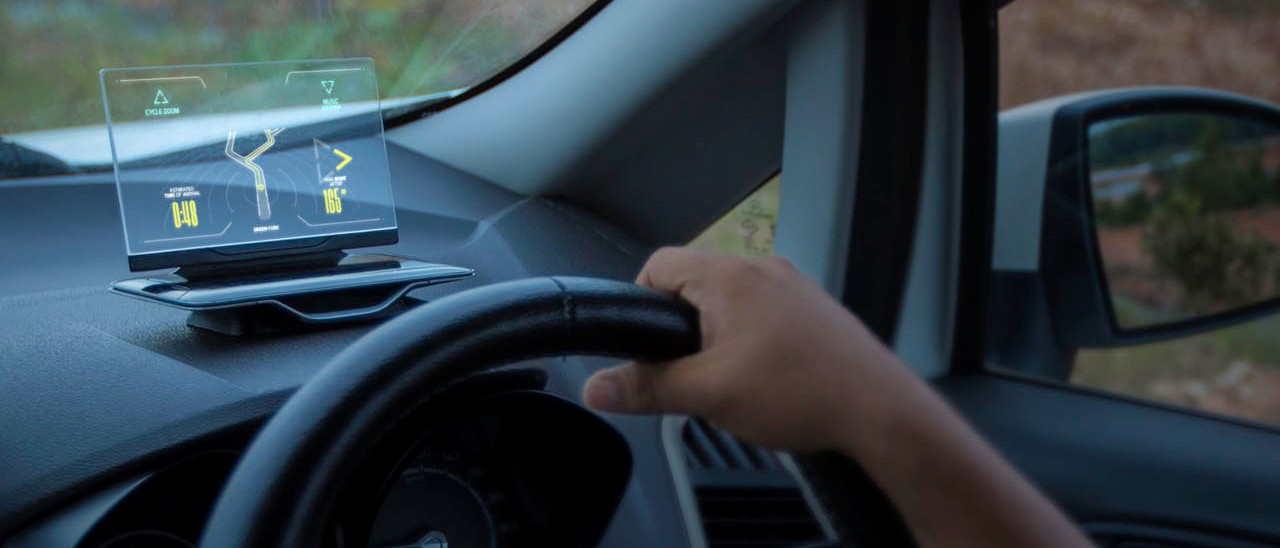 Exploride, un display HUD sul cruscotto dell'auto