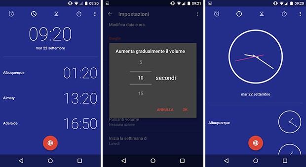 Screenshot per l'applicazione Google Orologio 4.2 in esecuzione su smartphone Android