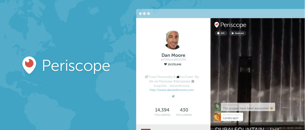 Periscope introduce i profili web
