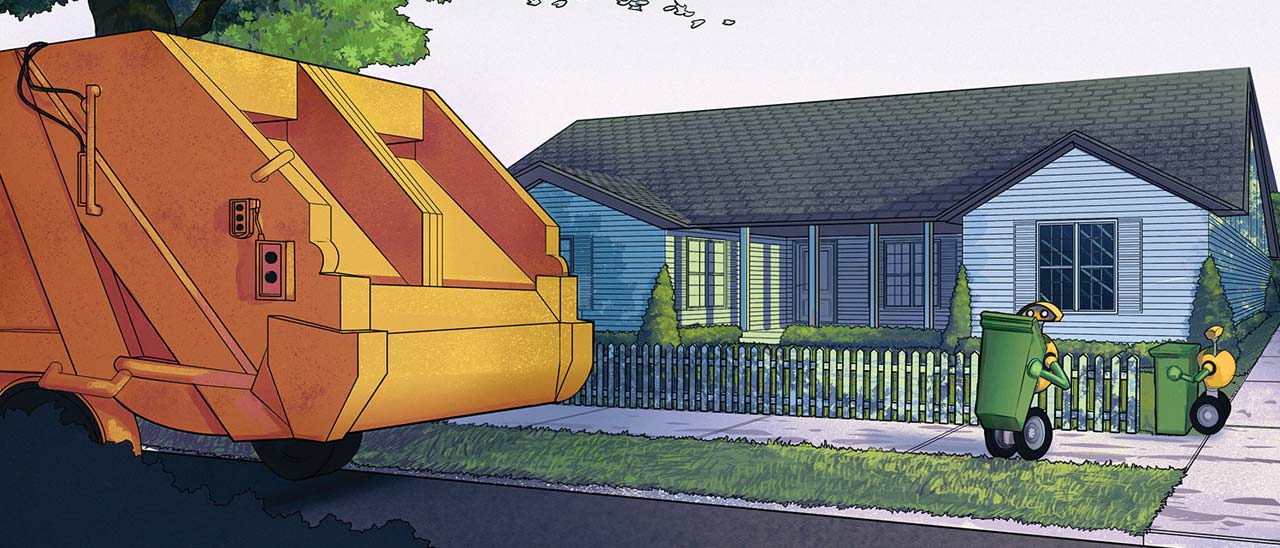 I robot di Volvo per la raccolta dell'immondizia