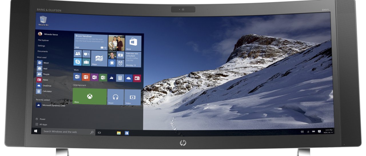 HP Envy Curved All-in-One: Windows 10 a 34 pollici