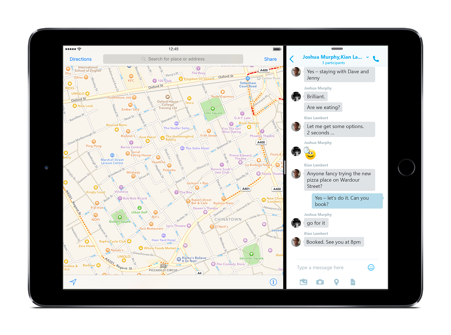 Skype per iPad - Split View